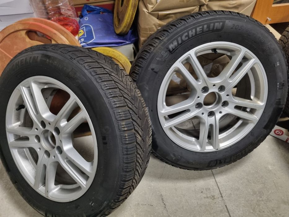 Jante aliaj 5×112 cu senzori  205/60/R16 Iarna Michelin/Continental