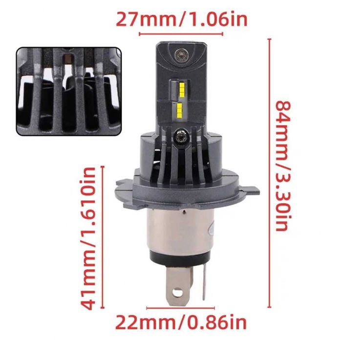 2023 Модел 180W LED Диодни крушки H4 12V 200% Светлина Директен Монтаж