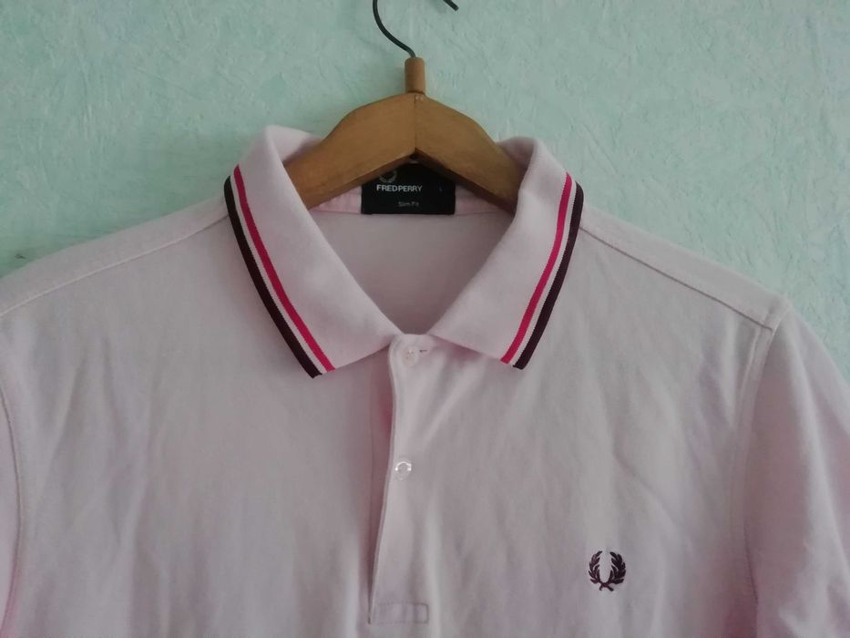 Fred Perry slim fit Polo Pink оригинална розова поло тениска