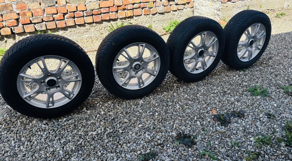 Set jante aliaj R 15 (5x112) cu anvelope 195/65R15, merg pe Seat,VW,Skoda,Audi