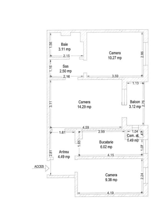 Apartament 3 camere, bloc izolat ,Vlaicu ,etaj intermediar