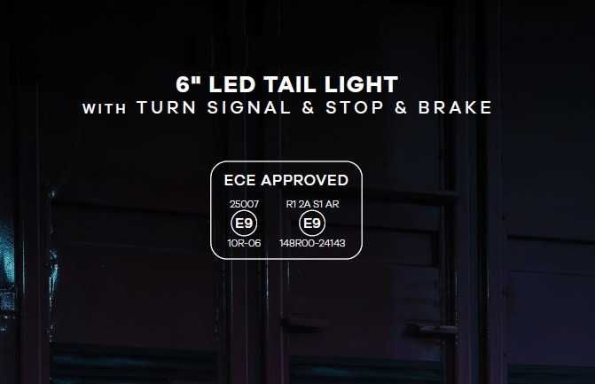 LED стоп-халоген Demmon 6" 27W E-MARK (ECE R148/R10) IP67, 9-32V - разпръсната светлина, червен стоп/габарит и динамичен мигач