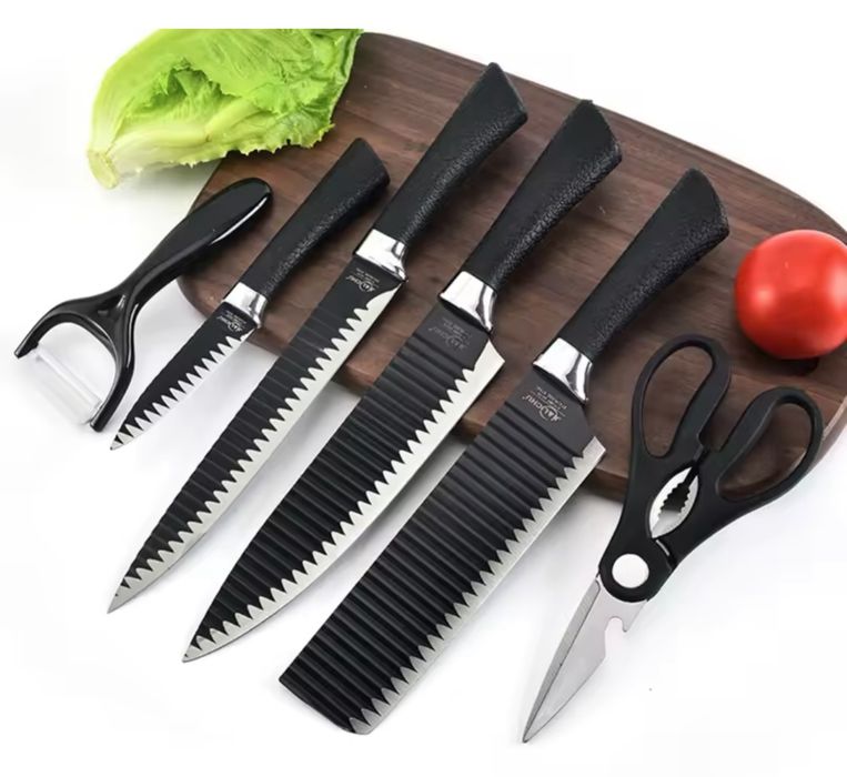 кухненски ножове комплект 4бр + Ножица и Белачка за зеленчуци ZEPTER