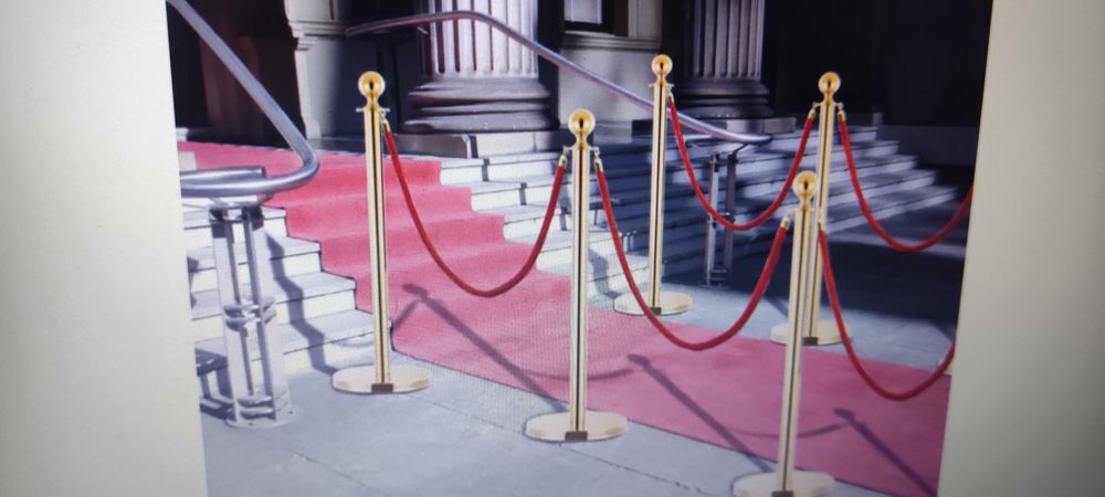 Комплект ВИП преграда, 3 части, неръждаема стомана, златист