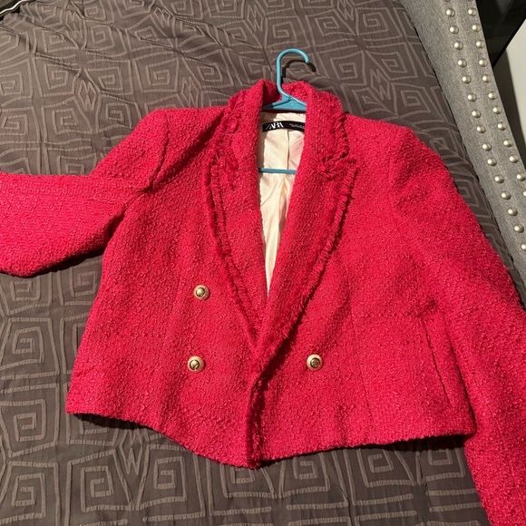 Фуксия туид сако/блейзър Zara (mango,bershka,h&m)