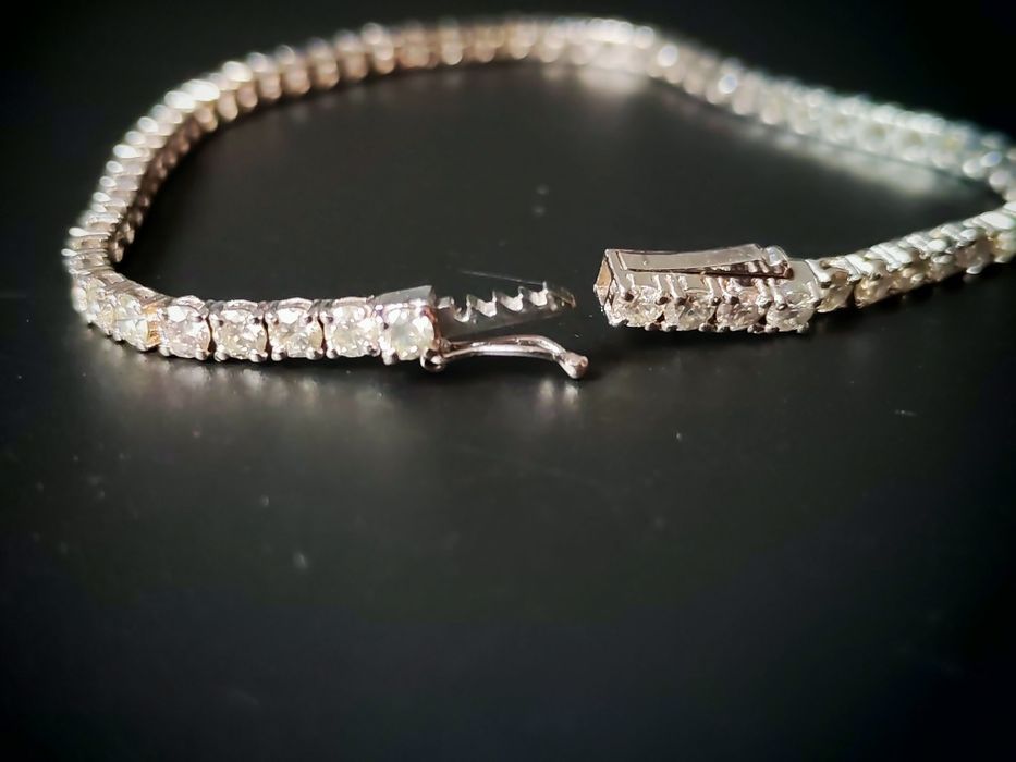 Brata Tennis aur alb 14K și diamante naturale