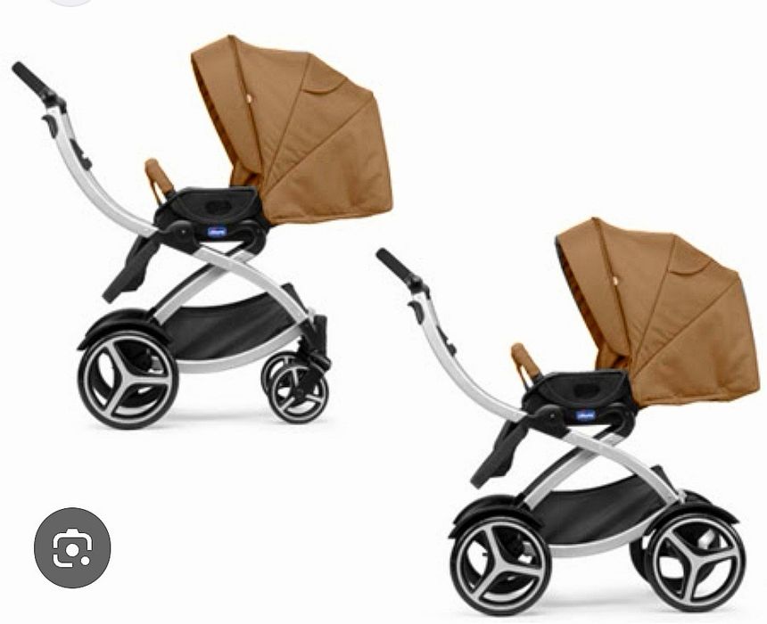 Бебешка количка Chicco пълен комплект,с гуми които не се пукат.