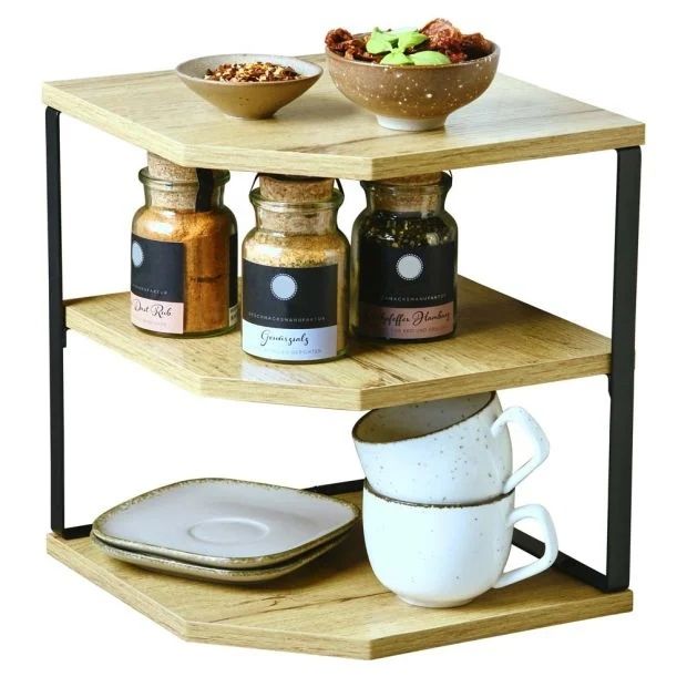 Мини ъглова кухненска етажерка