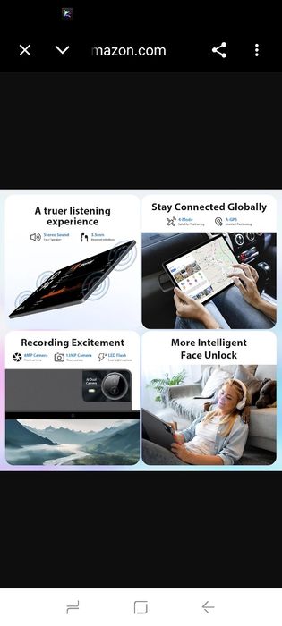 2.5K Android 15 таблет 14 инча, 36GB RAM, 512GB ROM (2TB разширение), 4G Lte/5G WiFi, INCELL