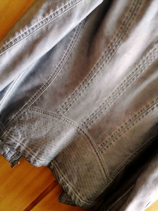 Синьо кожено яке, без забележки , размер 38