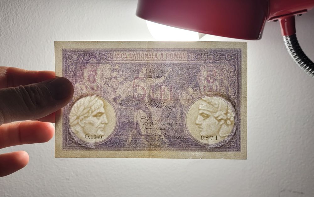 Bancnota 5 lei 1914 Piesa rara bani vechi