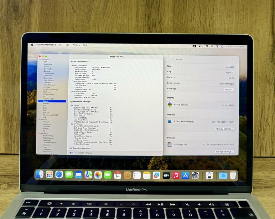 MacBook Pro M1 13” 16/512GB | Silver | 85% Battery | 196 Cycle