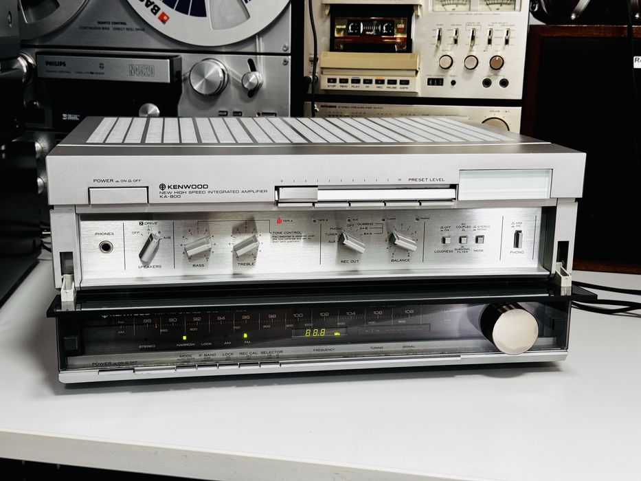 Amplificator de fidelitate KENWOOD KA-800,MM/MC,0.009%,anii 1980,Japan