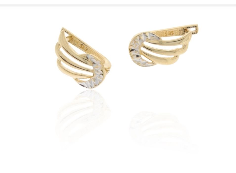 Cercei aur galben si alb, 3g