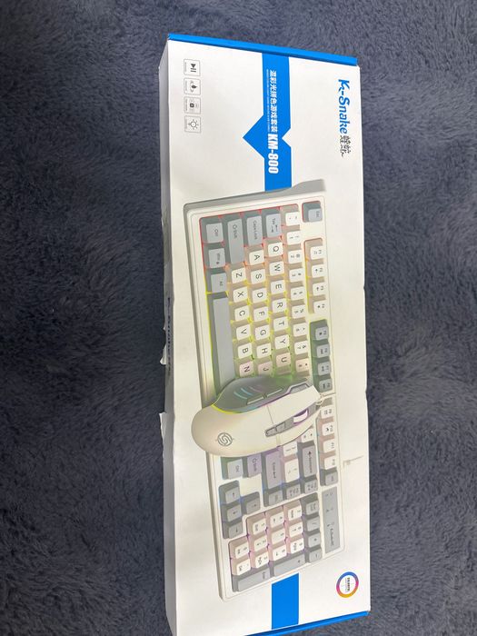 Игровая клавиатура проводная K800, 98-клавишная, RGB-подсветка + мышка