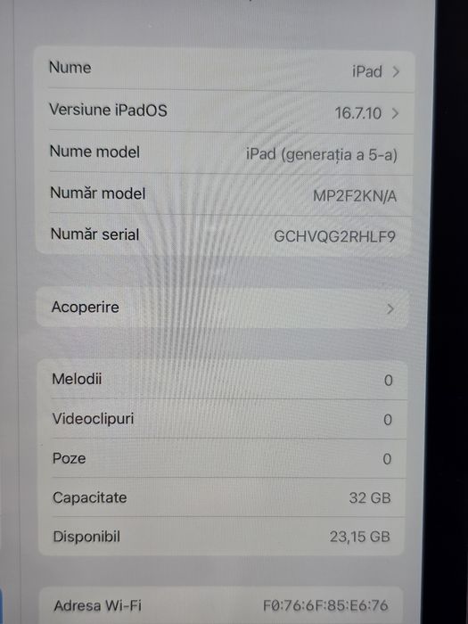 Apple iPad 5 (5th gen) 32GB, Wi-Fi , se vinde doar tableta Constanta ...