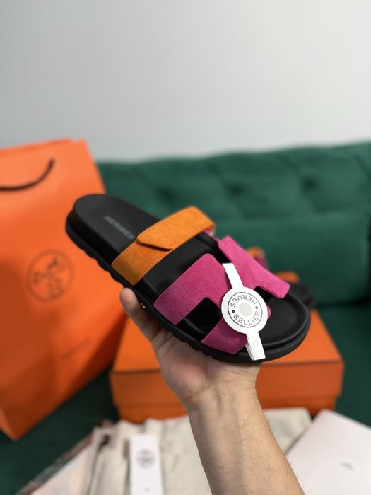 Papuci Hermes piele naturala 100% Full Box colectie noua