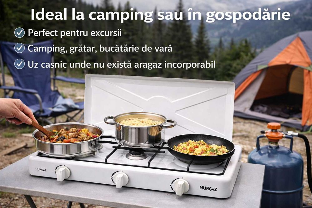 Aragaz pe gaz 3 arzatoare Nurgaz nou