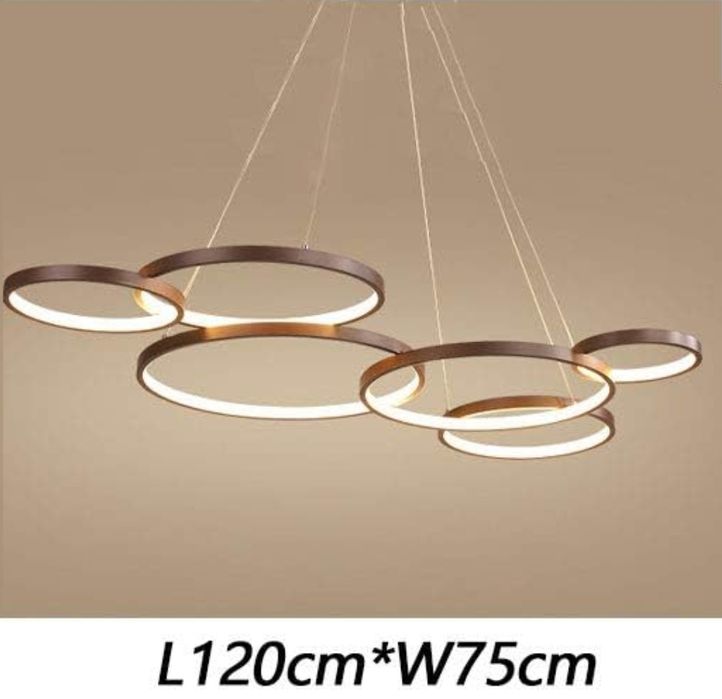 Висяща лампа Модерна LED 88W цвят кафе  лед Димируема с дистанционно