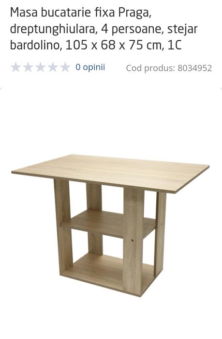 Masa dreptunghiulară 105x68x75 cm