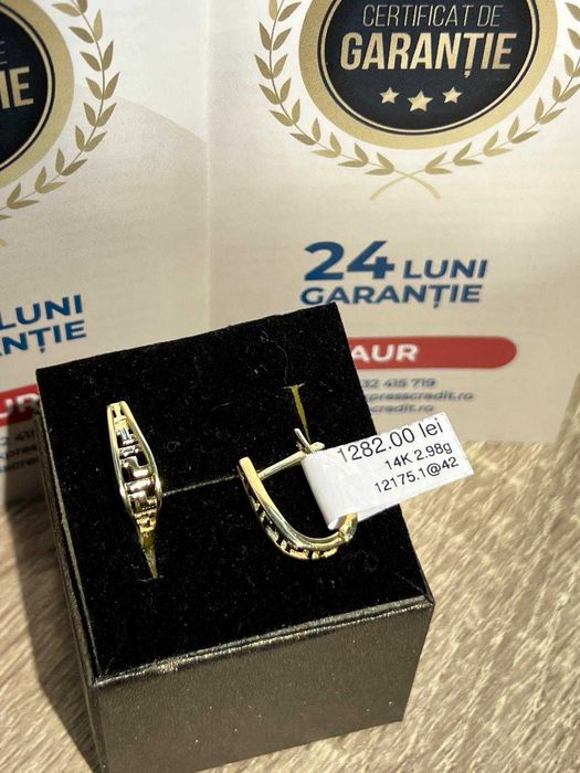 (AG42) Cercei aur 14k 2.98g b12175 - Garantie 2 ani!