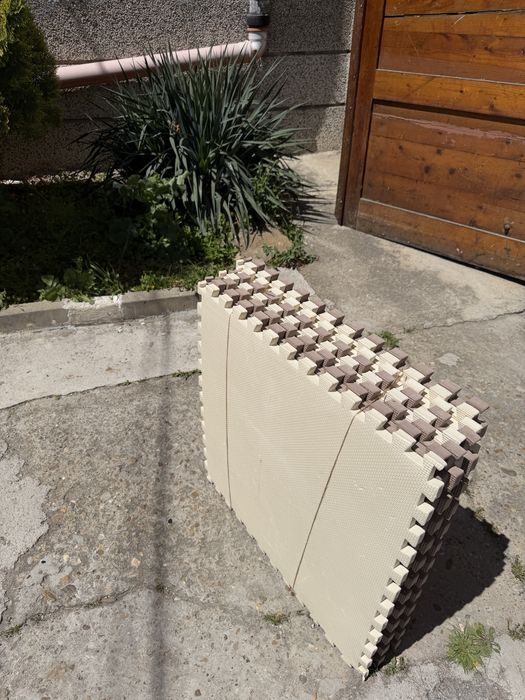 Комплект настилка за детска стая MAXIMA, 63х63х2 см, Кафяв/Бежов, 4 броя в комплект