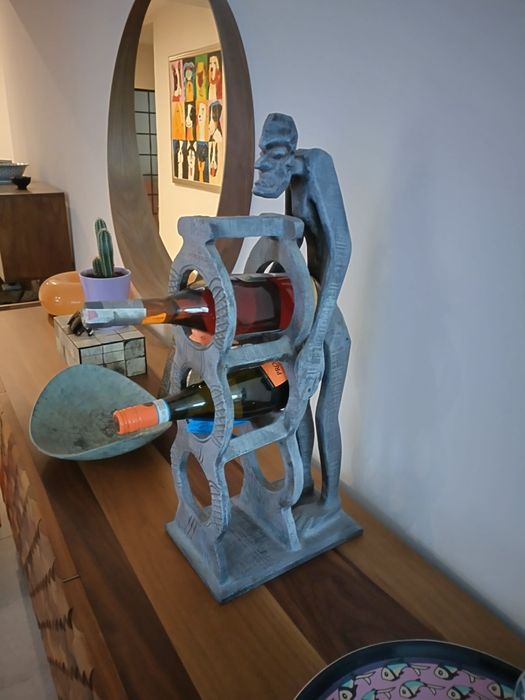 Дървена поставка за вино от Индонезия