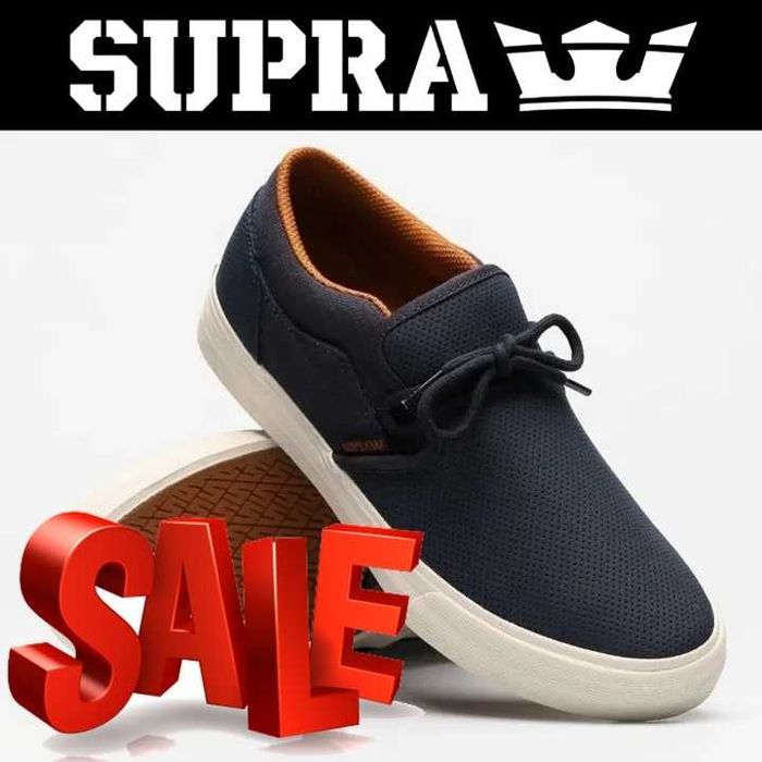 %ПРОМО% SUPRA № 41 & 42 – Мъжки кожени обувки в тъмно синьо нови