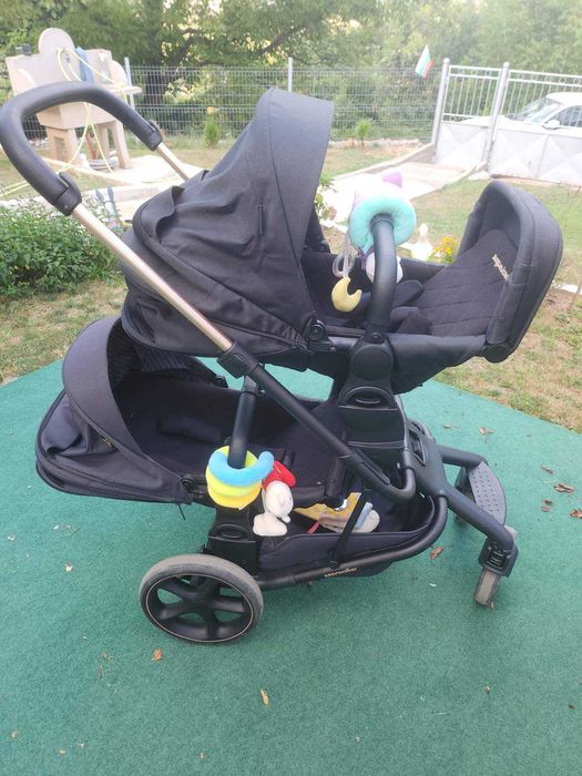 Бебешка количка Easywalker Gold Edition за породени деца или близнаци.