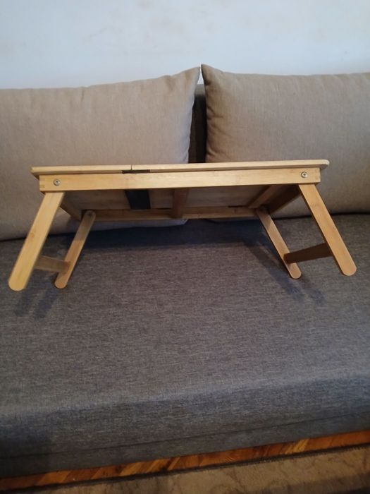 Бамбукова масичка за лаптоп/хранене в леглото