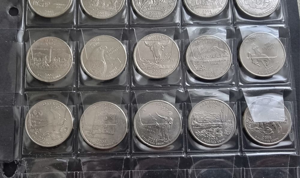 САЩ. 1/4 Американски долари . Quarter . 50 бройки . Пълен комплект.