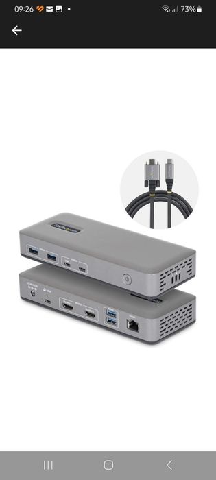 Hub USB Startech 196UE-USBC-DOCK, culoare gri