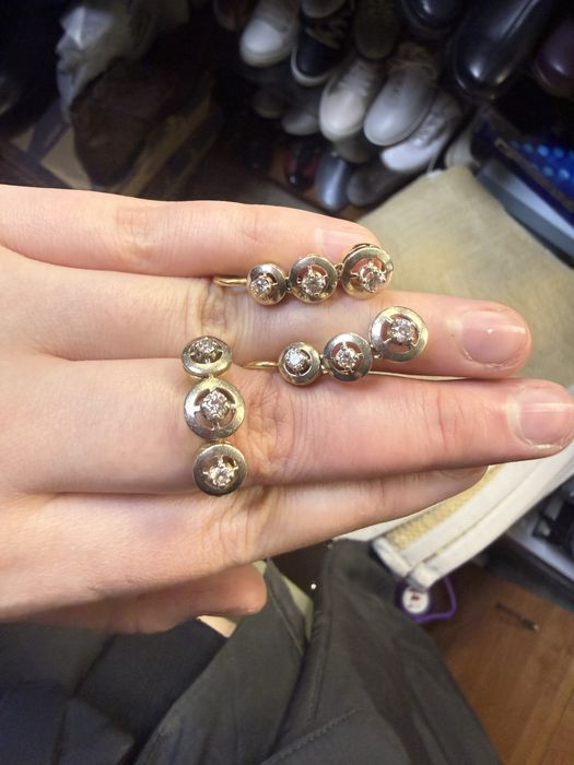 Сертги золотые и кольцо