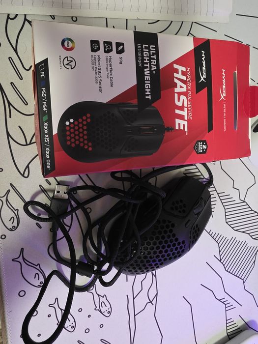 Hyperx pulsefire haste геймърска мишка жична