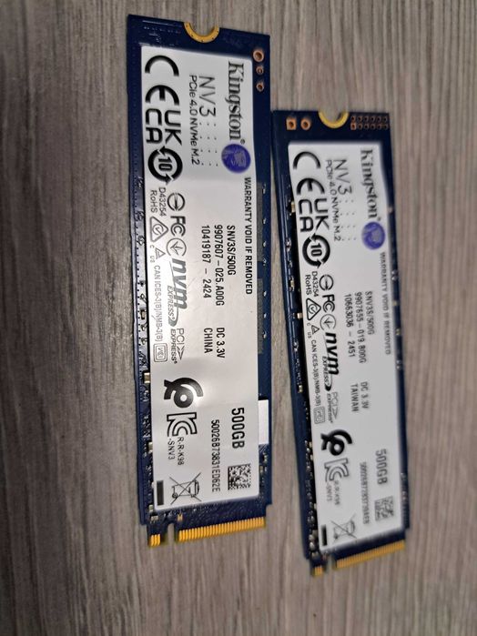 2 X Ssd-uri M.2 Nvme capacitate stocare 500gb, stare perfecta