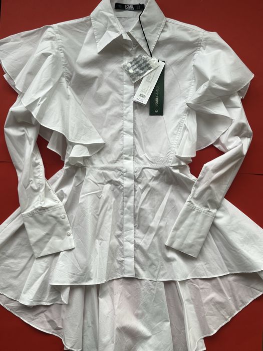 Karl Lagerfeld : Huns Pick Ruffle Poplin Shirt - НОВА XS / Оригинал