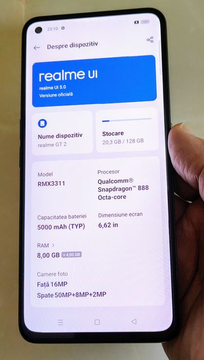 OPPO Realme GT2 5G  Black 16/128 GB  impecabil, fullbox cu garanție!