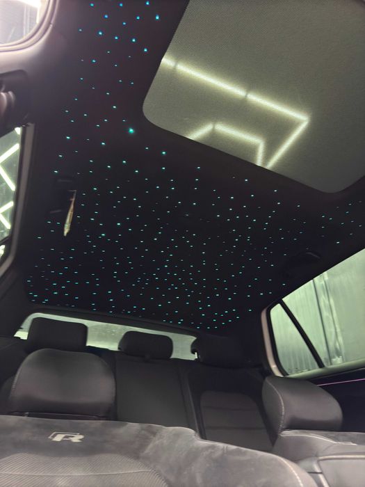 Retapitare plafon Dacia textil/alcantara gri/negru/bej + stele