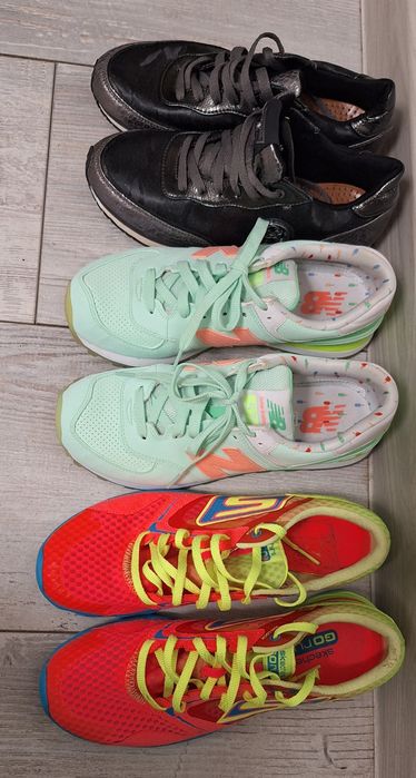 New balance, Sketchers, Guess