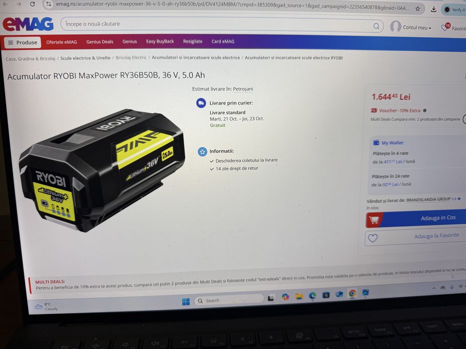 Ryobi acumulator 5 Ah 36V NEW 2024