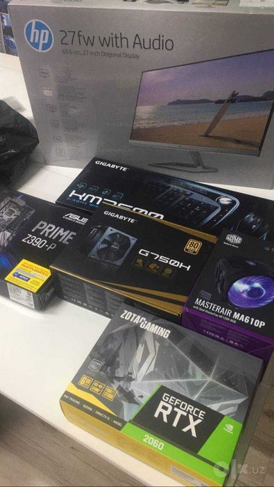 Gaming/ish uchun kompyuter i9-9900, RTX 2060, 32GB RAM + HP 27 monitor