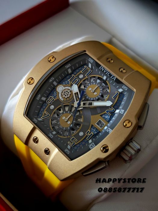 INVICTA Strada Yellow/Gold 47 mm, Инвикта нов мъжки часовник
