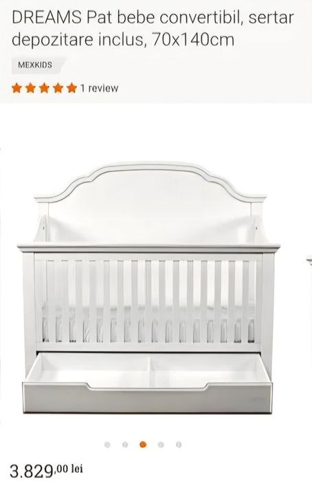 Pătuț convertibil DREAMS  + saltea inclusă Negociabil