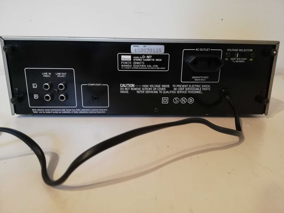 Stereo Casette Deck SANSUI model D-M7 - Vintage/stare Perfecta/RAR
