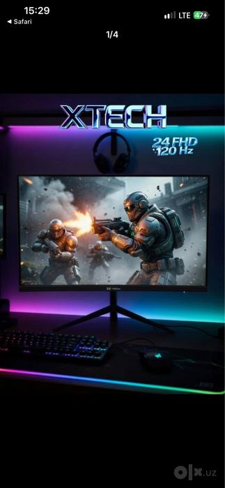 'Монитор XTECH 24' IPS 120 Hz Curved black GAMING MANITOR XTECH