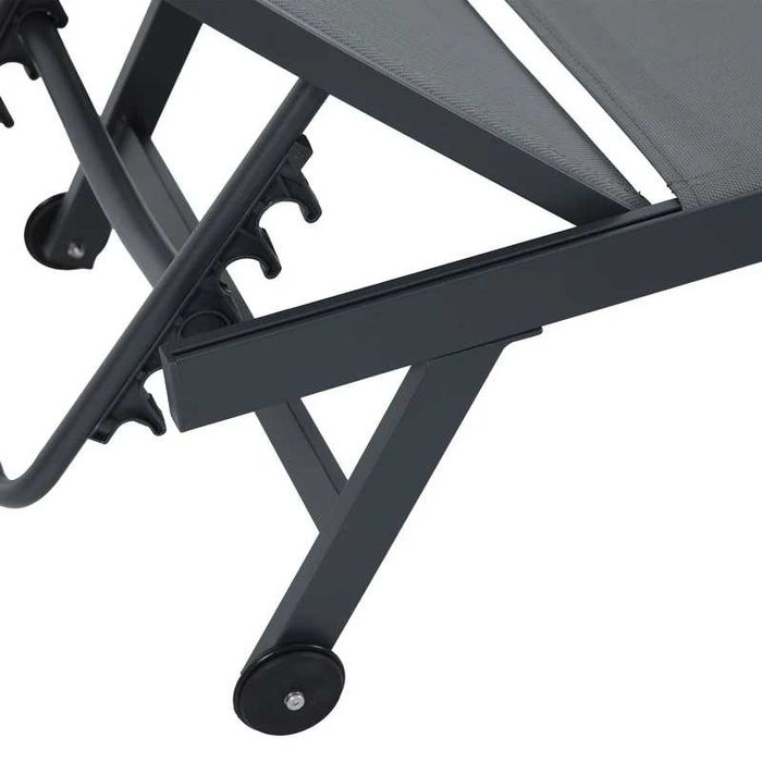 Set mobilier plaja/gradina/terasa 2 șezlonguri Gri LIVRARE GRATUITA