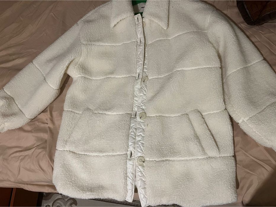 Белая шуба Тедди оверсайз