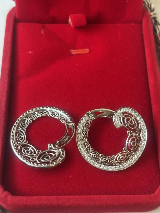 Златни обеци 18К с 96 диаманта