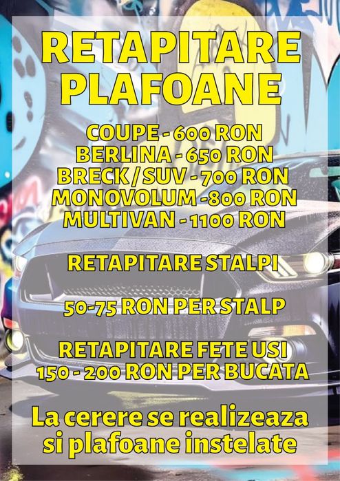 Reconditionare plafoane auto