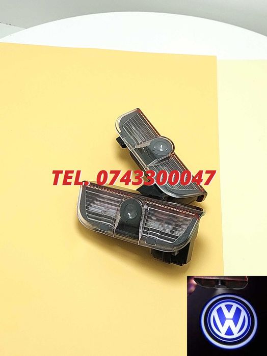 Becuri Sigla Volkswagen Pentru Portiere Lumina Led Logo Sau Semnalizare Pentru Montaj Pe Vehicule Compatibil Pentru Portiera-Led Proiectoare Portiera